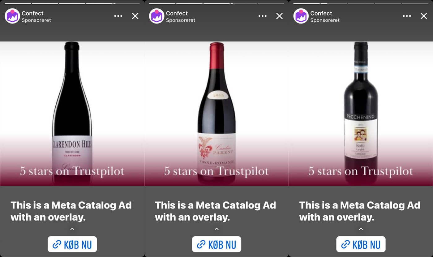 story dynamic product ads catalog ads with frames and overlays